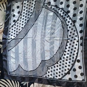 Black and white polka dot scarf